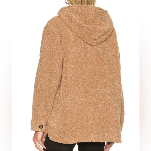 NWT Sanctuary Teddy Sherpa Hooded Shacket Jacket – Camel – Oversized XS - Picture 2 of 7